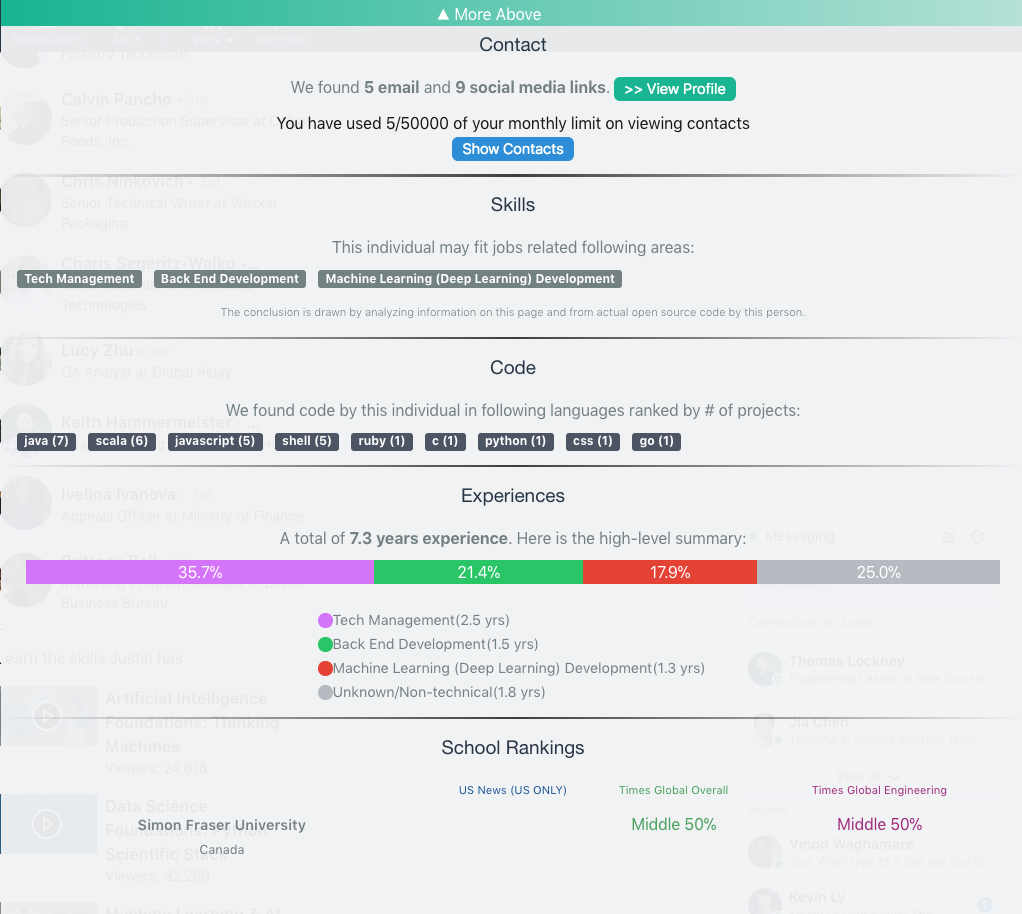 Talentful.ai Chrome Extension 1.0 gallery image