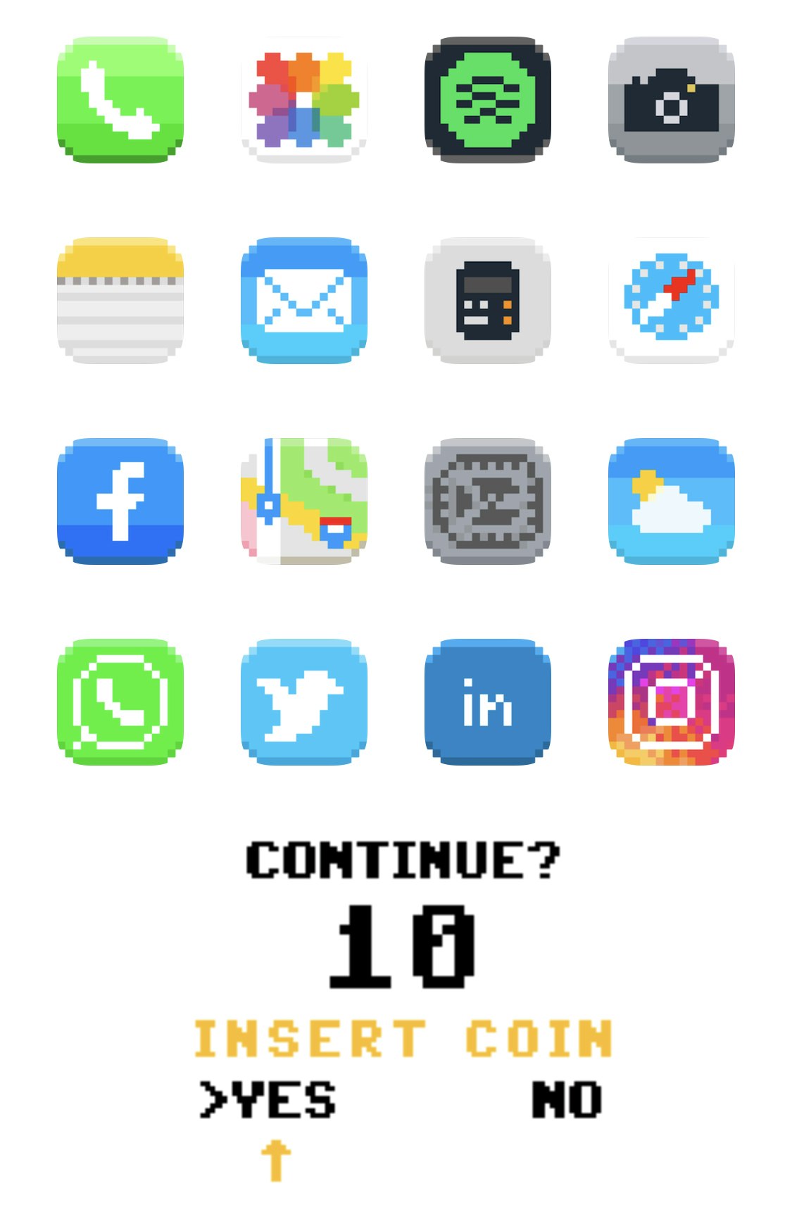 Free Pixel Art Icon Pack for IOS 14 gallery image