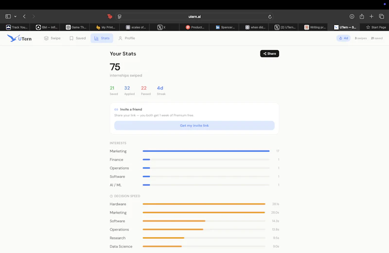 UTern — Swipe for Internships screenshot 4
