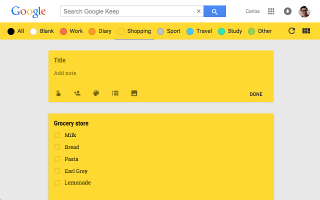 Category Tabs for Google Keep™ gallery image