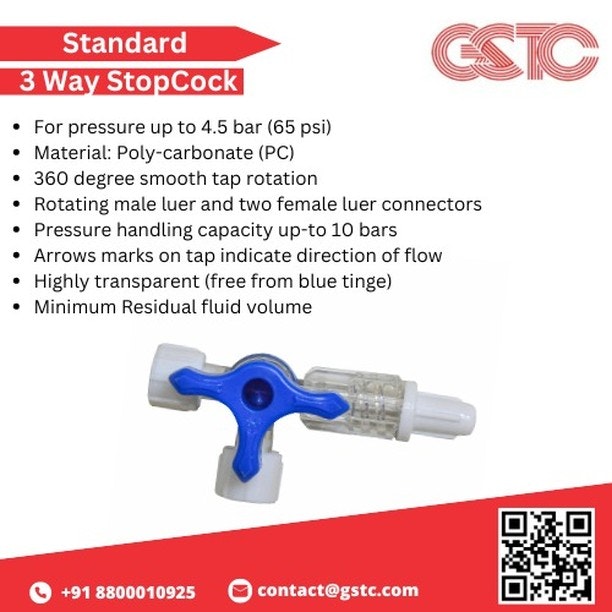 3 way stop cock standard    