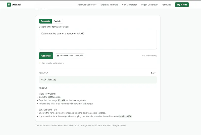 AIExcel screenshot 2