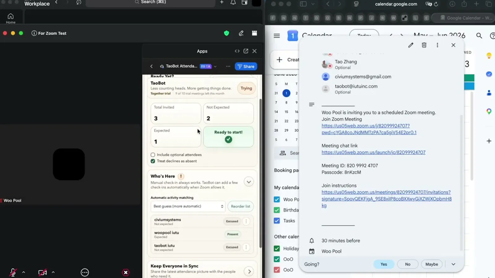 TaoBot Attendance screenshot 1 (video preview)