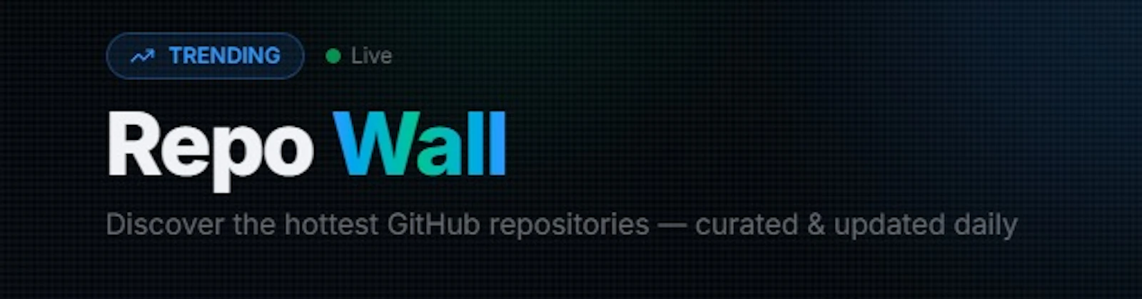 RepoWall — GitHub Trending Aggregator screenshot 1