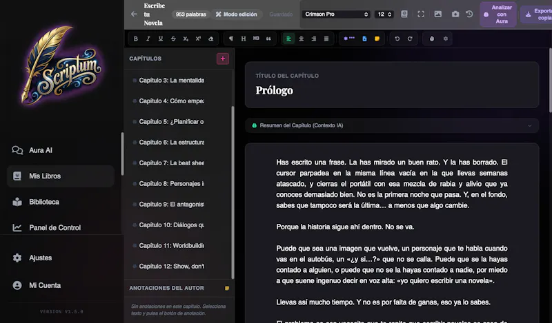 Scriptum Writer Studio screenshot 2