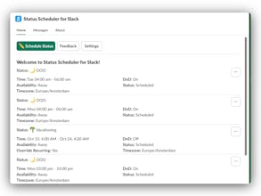 Status Scheduler for Slack 3.0 gallery image