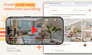 Captura de pantalla de la interfaz de edición fácil de usar de VideoMyListing, que permite a los usuarios personalizar sus videos generados por inteligencia artificial para la promoción en Airbnb.