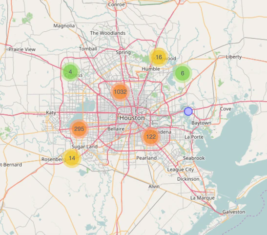 Harvey Emergencies Map