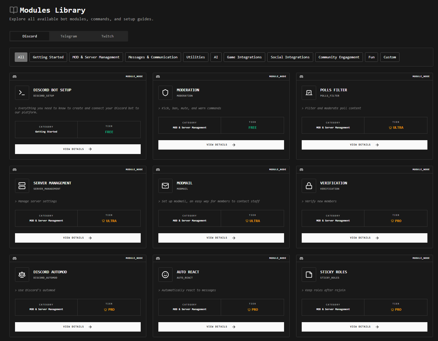 Build bots without Limits - Screenshot 2 showing product features and functionality