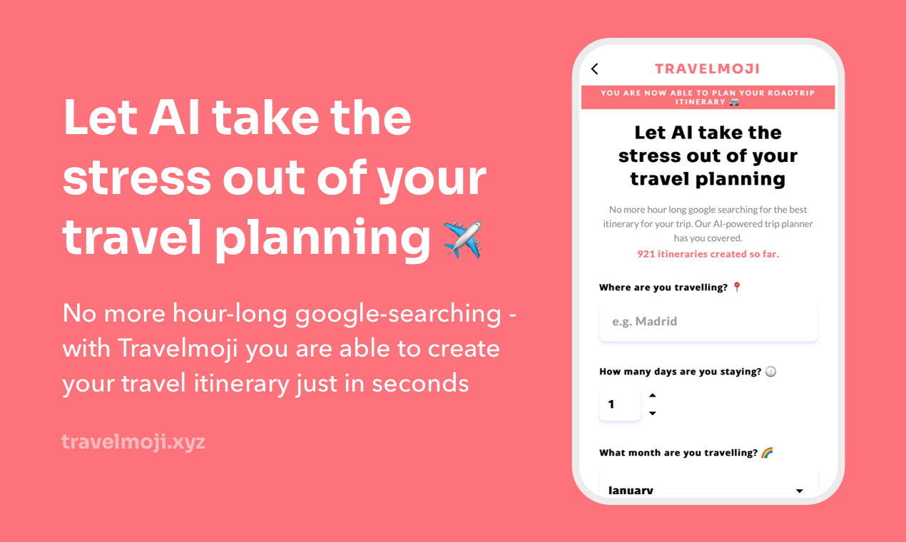 Travelmoji - AI, seyahat planlamanızın stresini çıkarmasına izin verin medya 1
