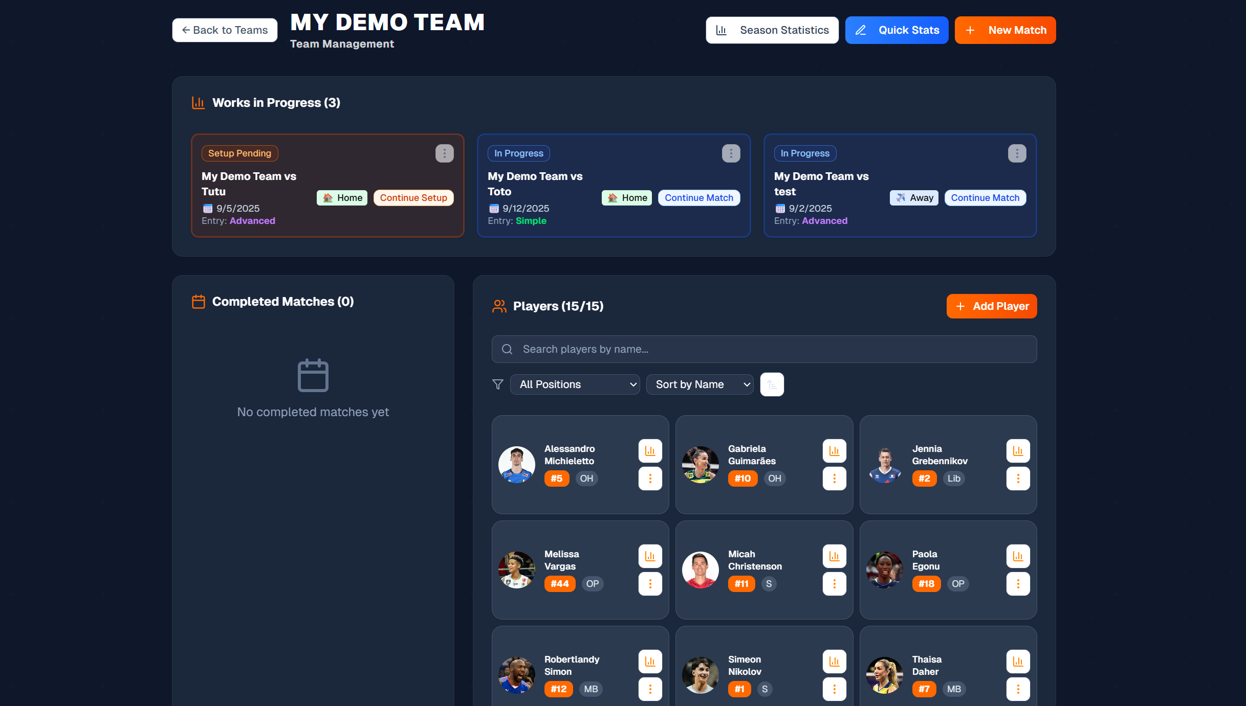 Média Tacticalvelley - Statistiques et statistiques de volleyball en temps réel et tracker 4