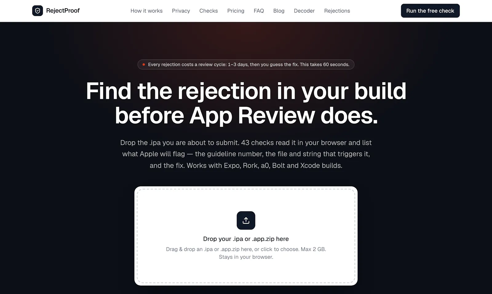 RejectProof screenshot 2