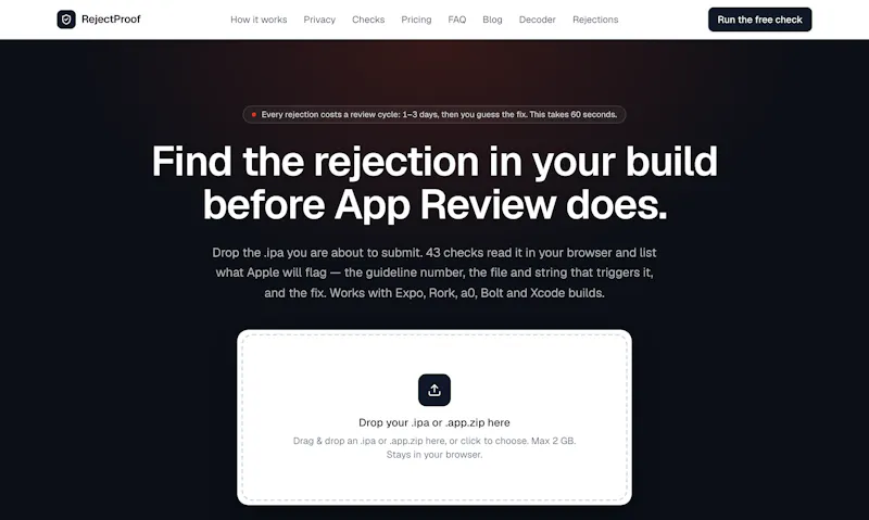 RejectProof screenshot 2