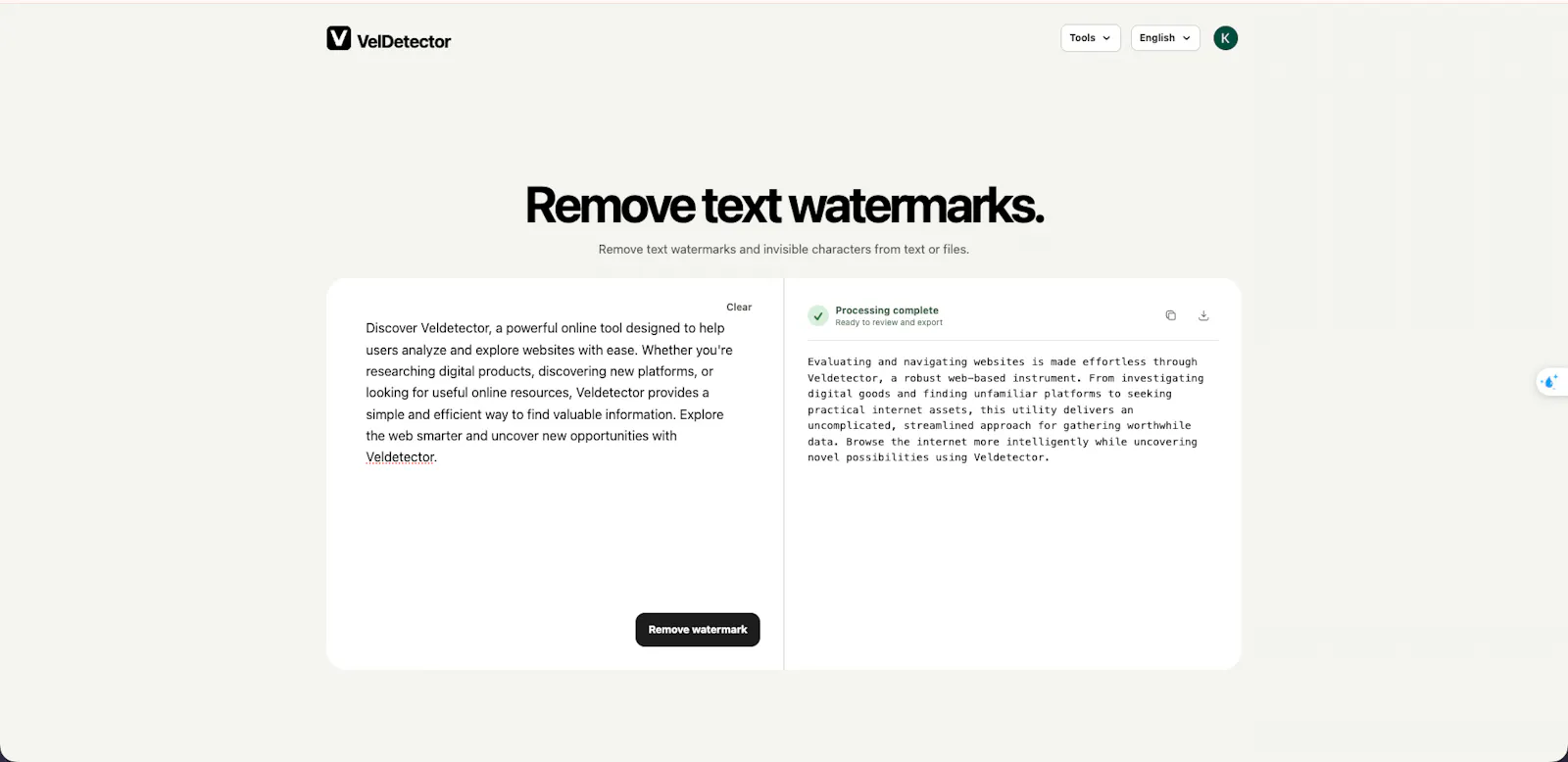 veldetector screenshot 4