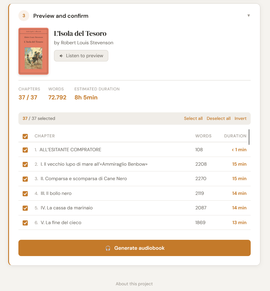 Audiobook Maker - Screenshot 2 showing product features and functionality