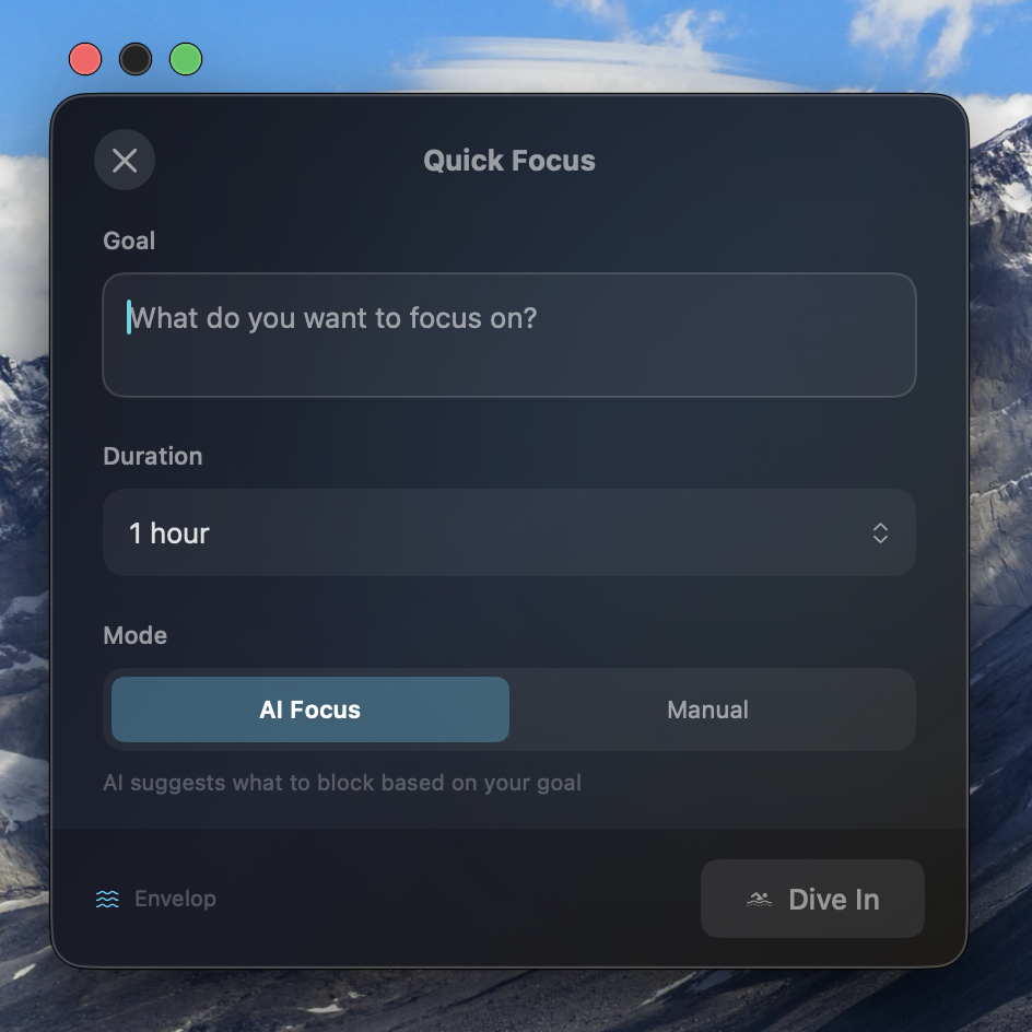 Envelop Focus - Screenshot 5 showing product features and functionality
