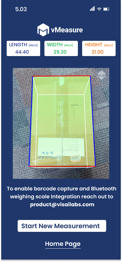 vmeasure移动尺寸应用程序 - 测量盒，不规则的物品和带iPhone的小物体媒体4