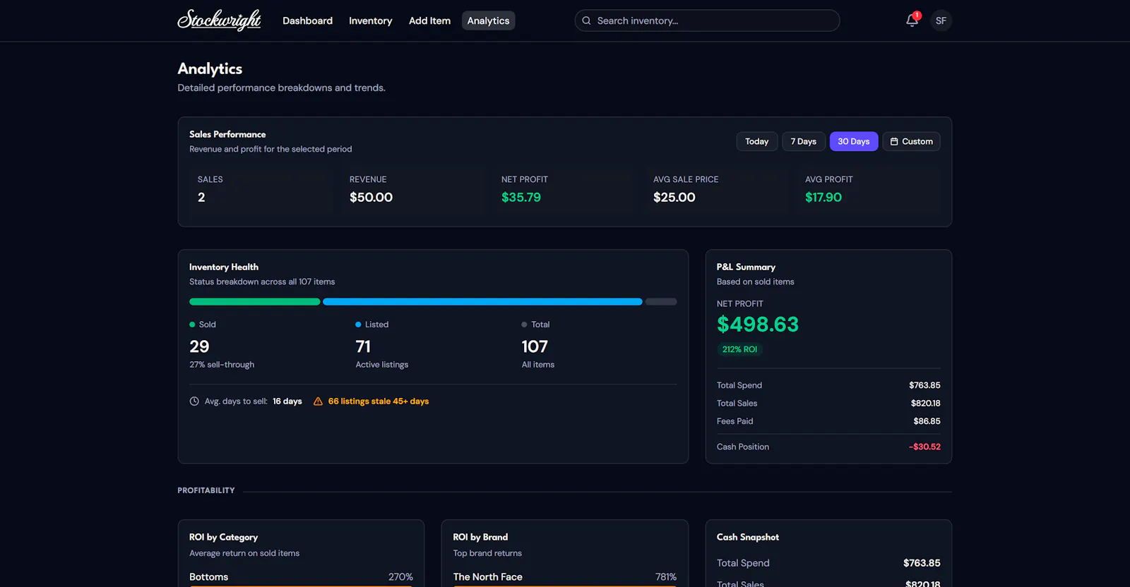 Stockwright screenshot 2