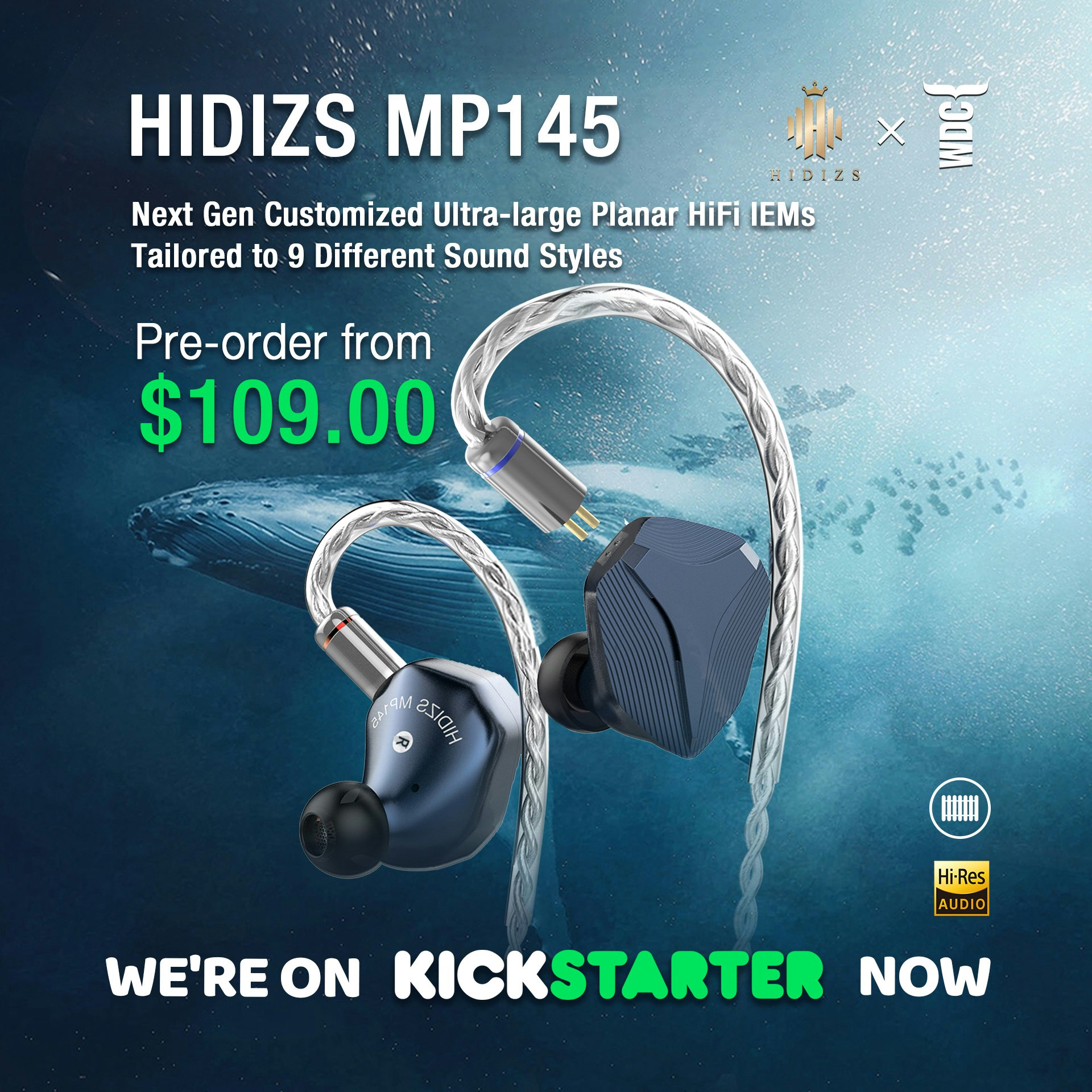 Hidizs Next Gen Planar Hifi IEM - 세계 최초의 고래에서 영감을 얻은 IEM 및 자선 단체 WDC를 지원합니다 미디어 2