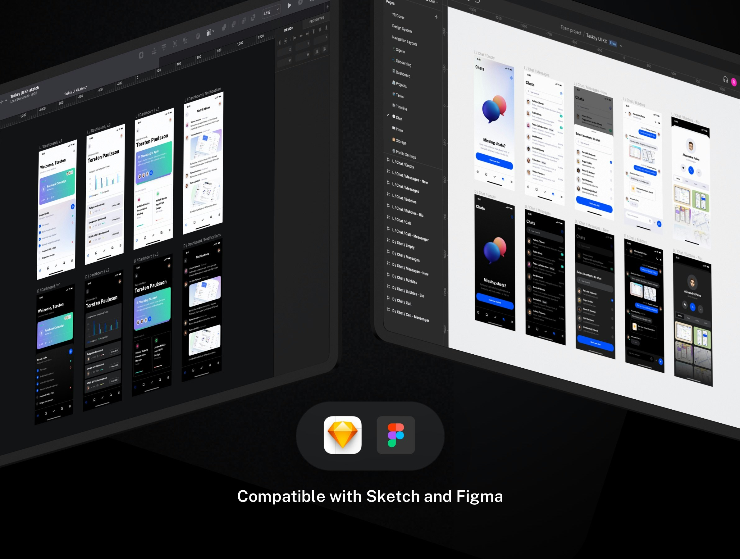 Mídia 3 de Kit de interface do usuário móvel Tasksy