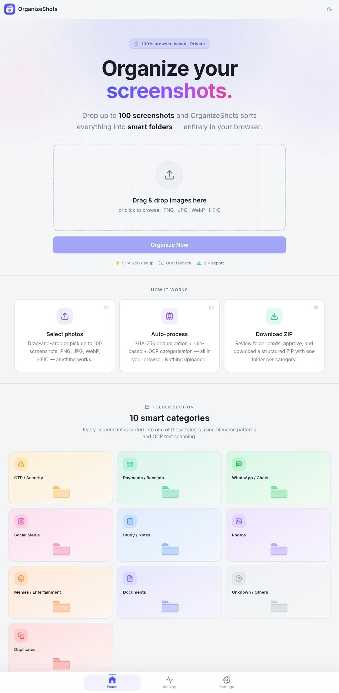 OrganizeShots gallery image