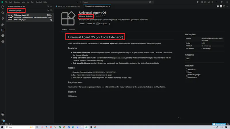Universal Agent OS screenshot 1