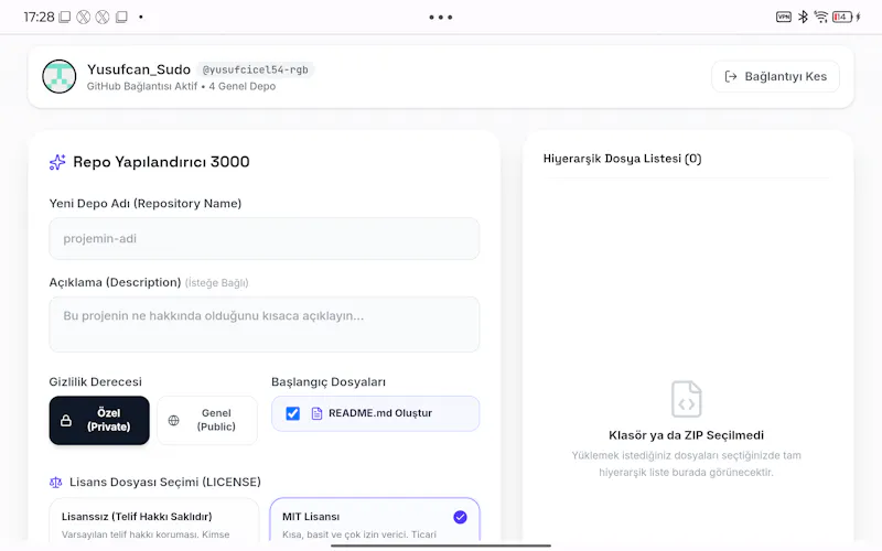 GitHub Repo creater 3000 screenshot 1
