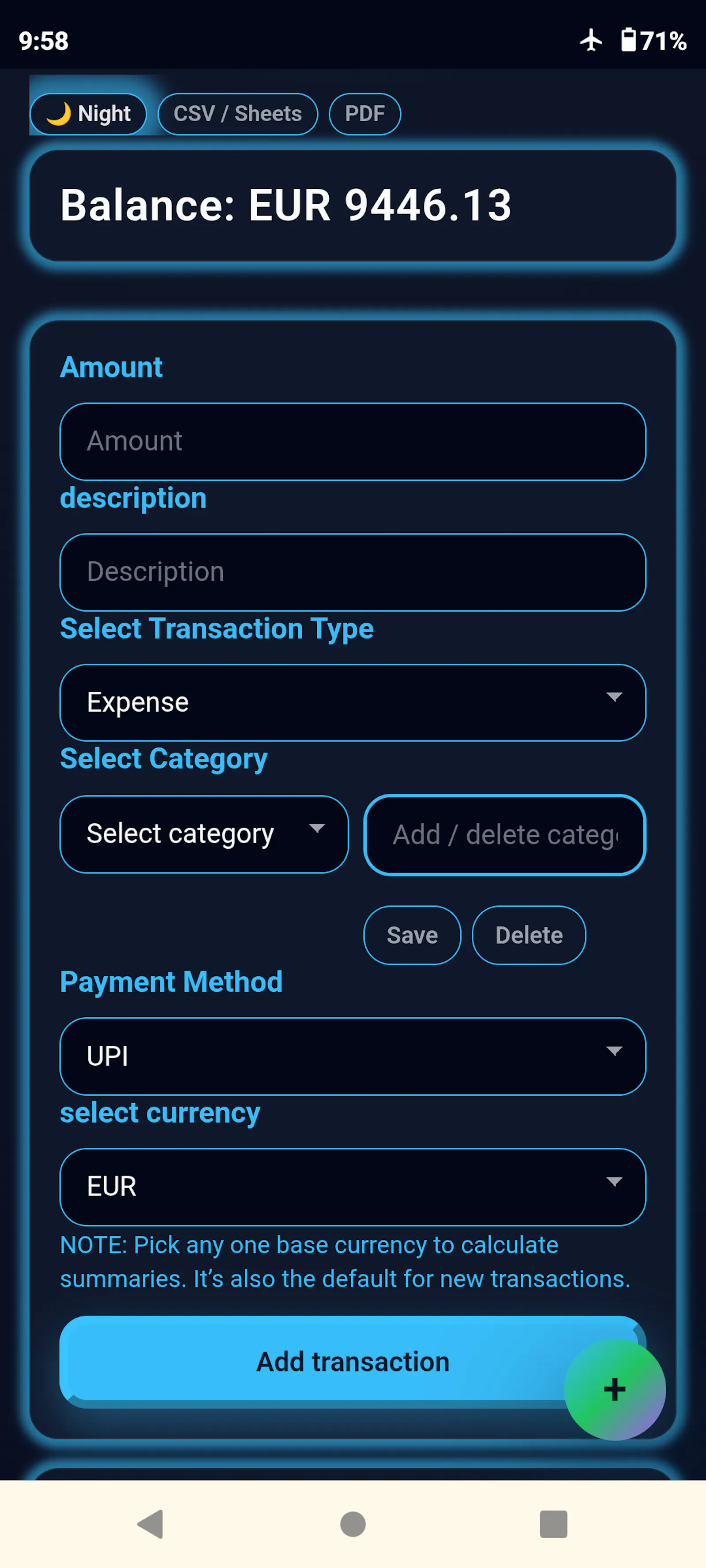 Expensglobe: Multi-currency tracker screenshot 1
