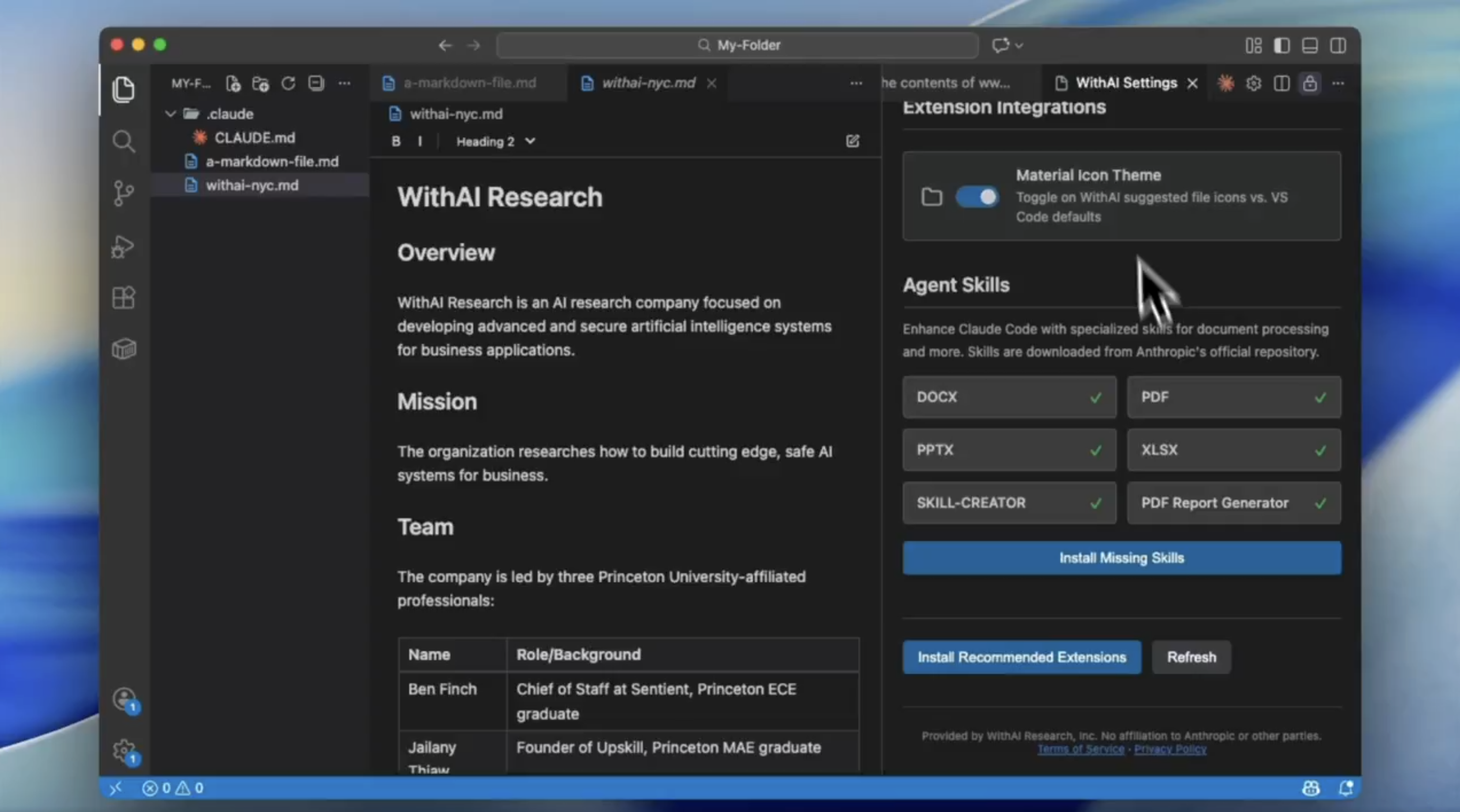 withAI - Screenshot 2 showing product features and functionality