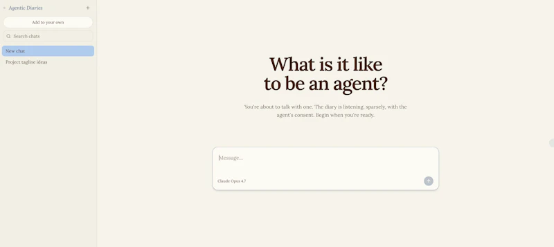Agentic Diaries screenshot 1