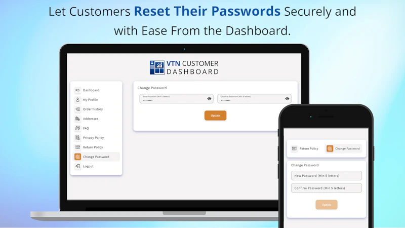 VTN Customer Dashboard Shopify App screenshot 4