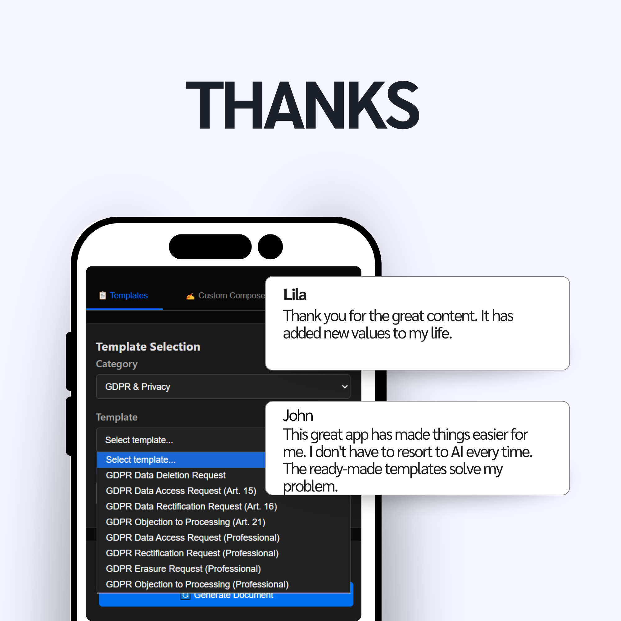 Média Générateur automatique - Générateur de lettres juridiques multilingues hors ligne 5