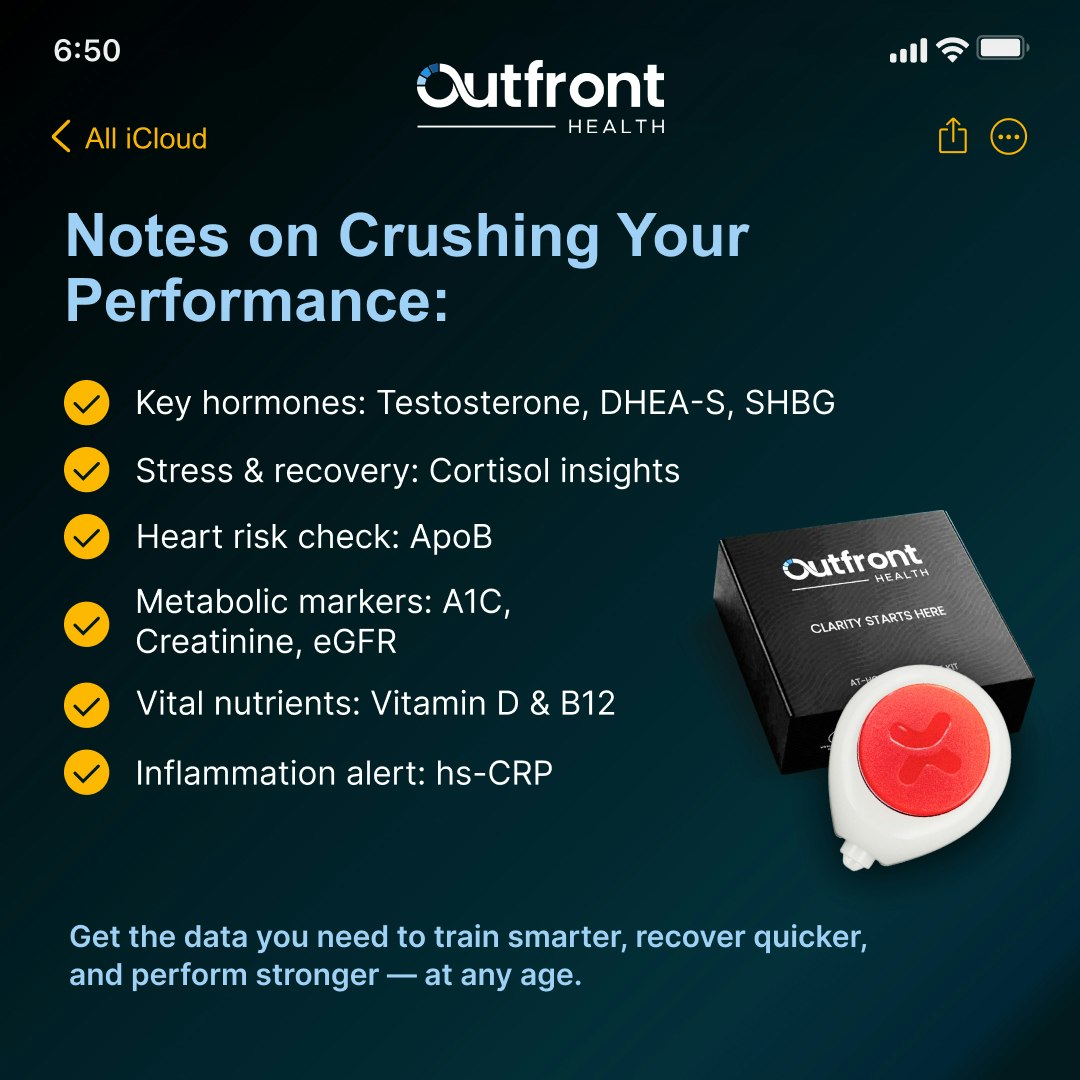 Média Outfront Health: Kit de performance pour hommes - Kit de test sanguin à domicile pour les performances des hommes 2