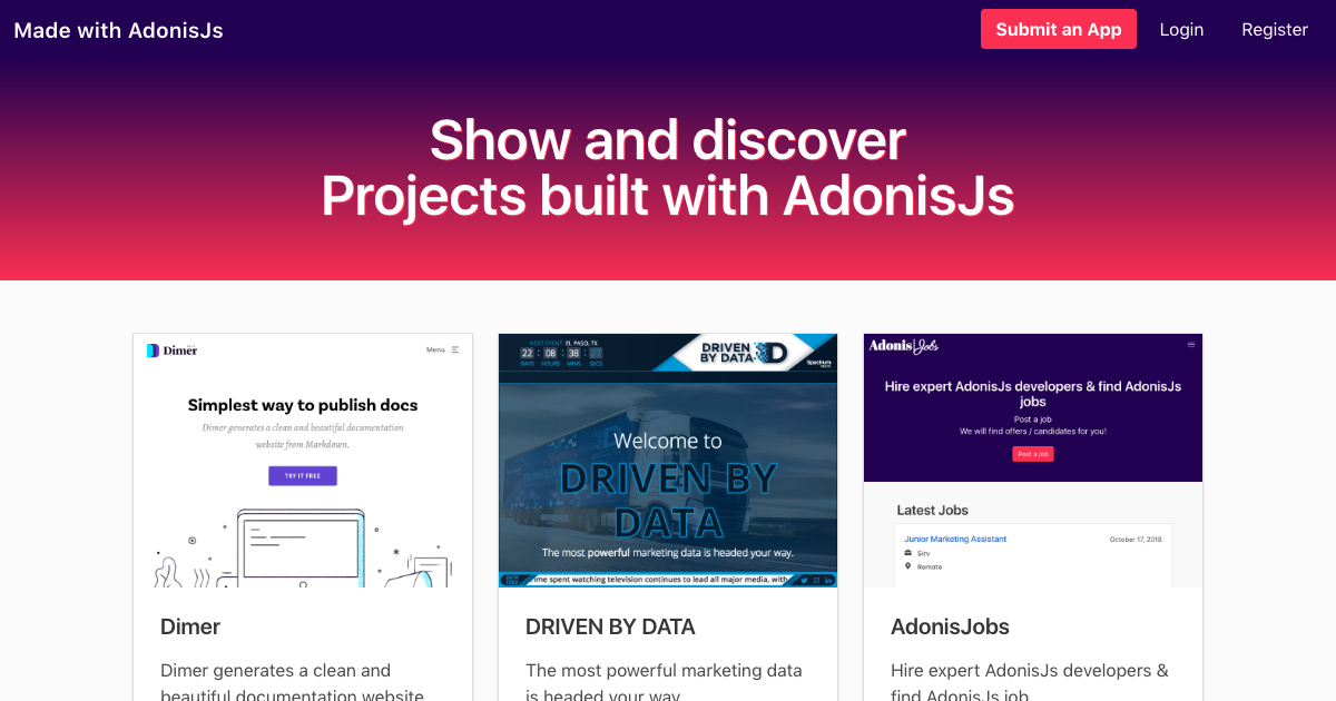 MadeWithAdonisJs gallery image