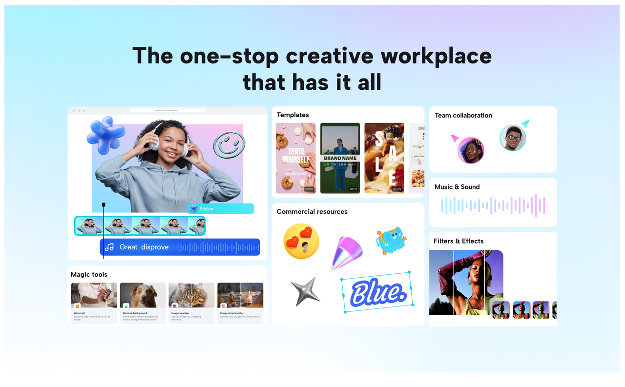 Editor de videos e imágenes de Capcut - Suite de creación de video y gráfico media 2