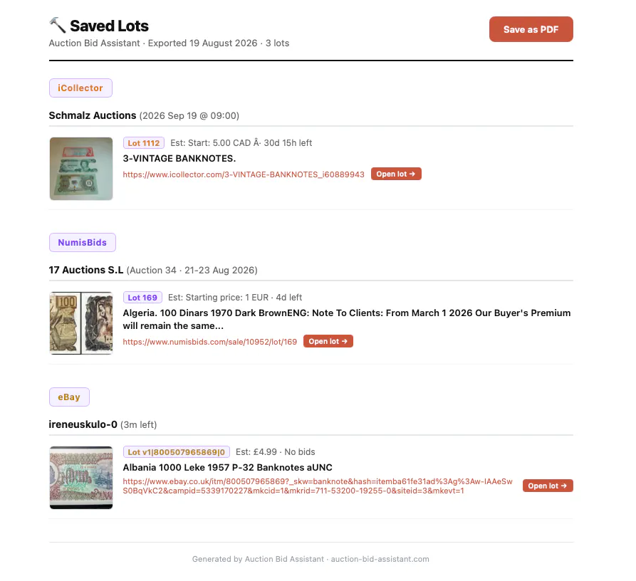 Auction Search  gallery image