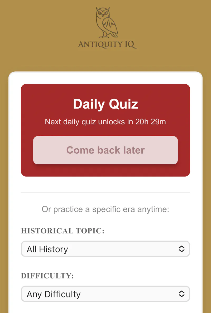 Antiquity IQ screenshot 2