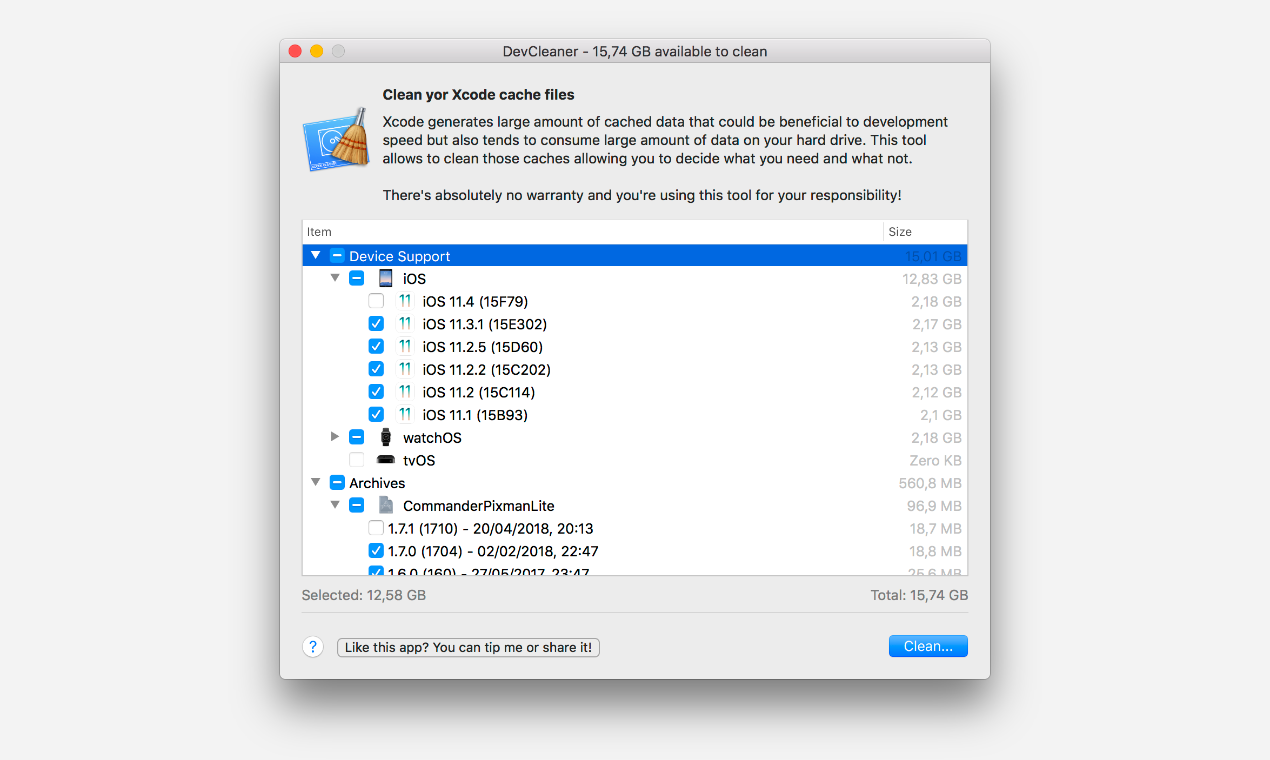 Xcode Dev Cleaner gallery image
