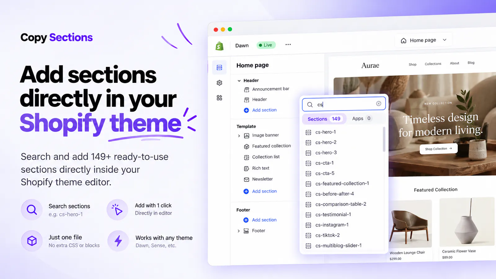 Copy Sections screenshot 6