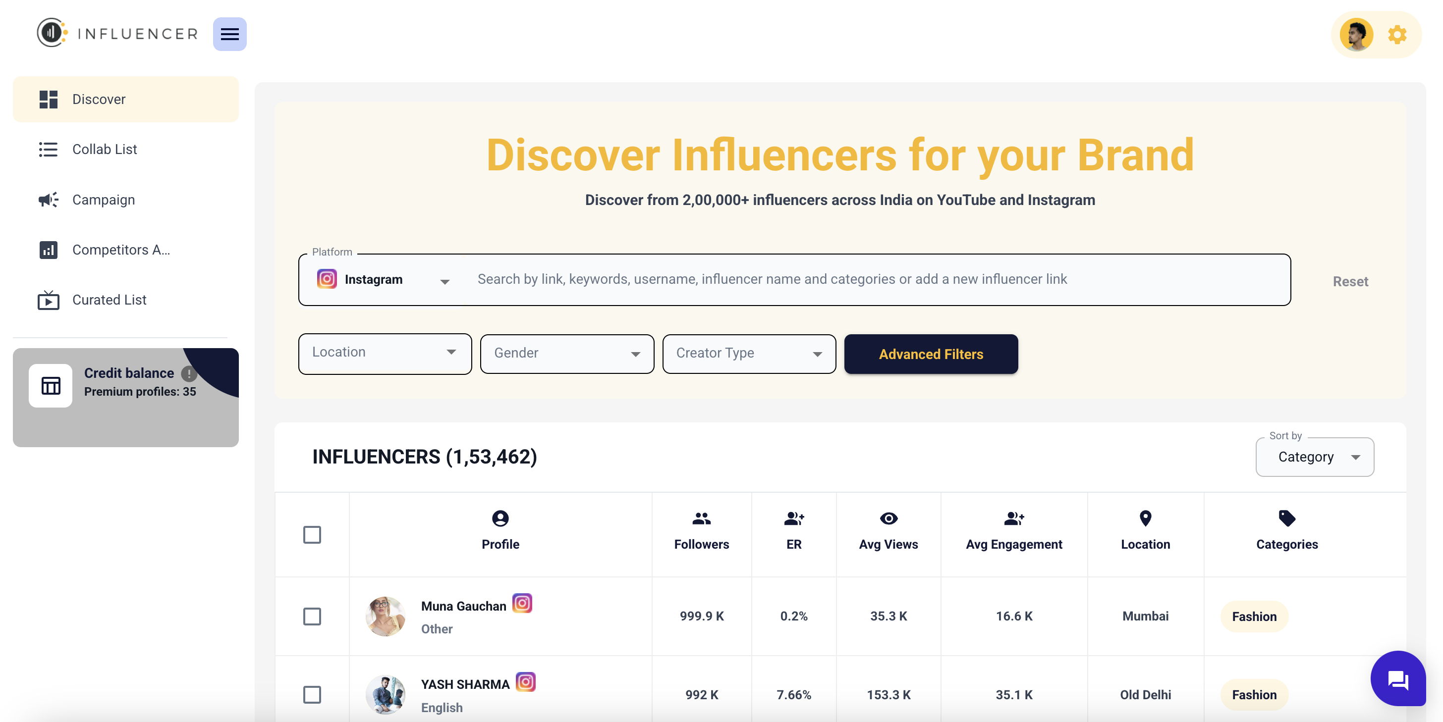 Influencer.in - インフルエンサーのマーケティング活動を合理化しますメディア1