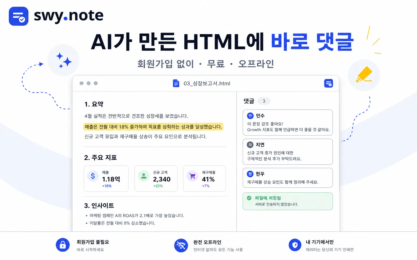 Swy.note —  commenting on HTML gallery image