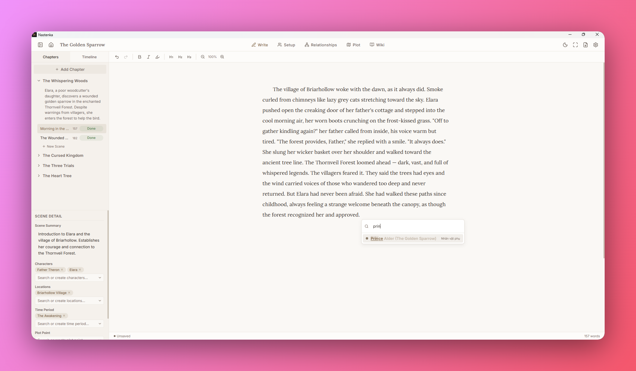 Nastenka — Novel Writing Software gallery image