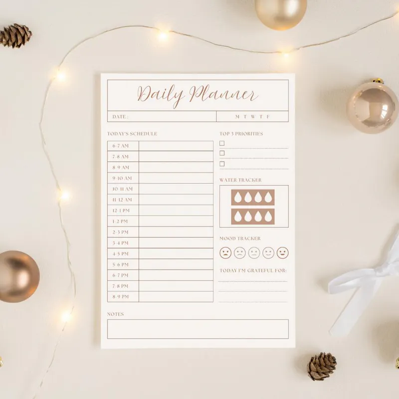 Cream Linen Digital Planner UI screenshot 1