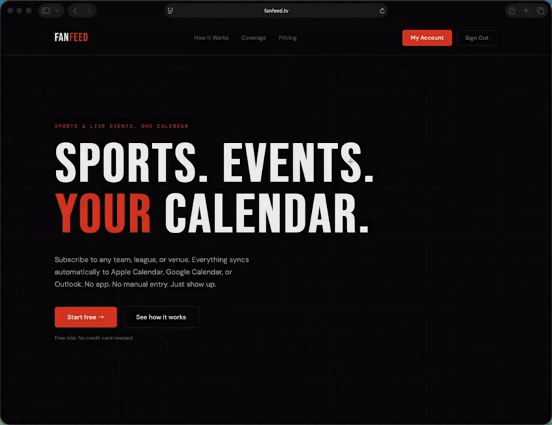 FanFeed — Sports & Live Events screenshot 1 (video preview)