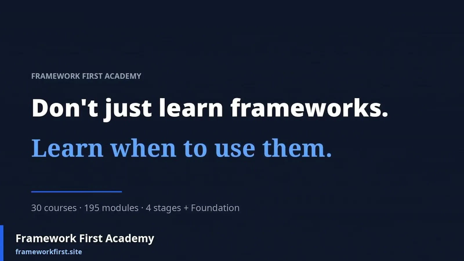 Framework First Academy screenshot 1 (video preview)