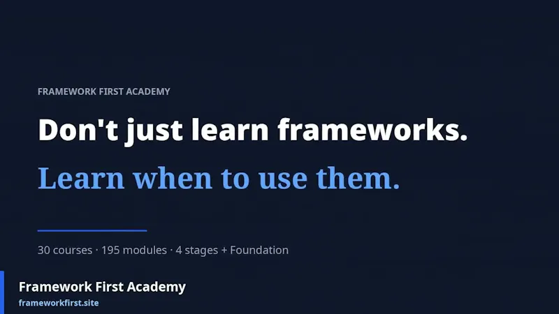 Framework First Academy screenshot 1 (video preview)