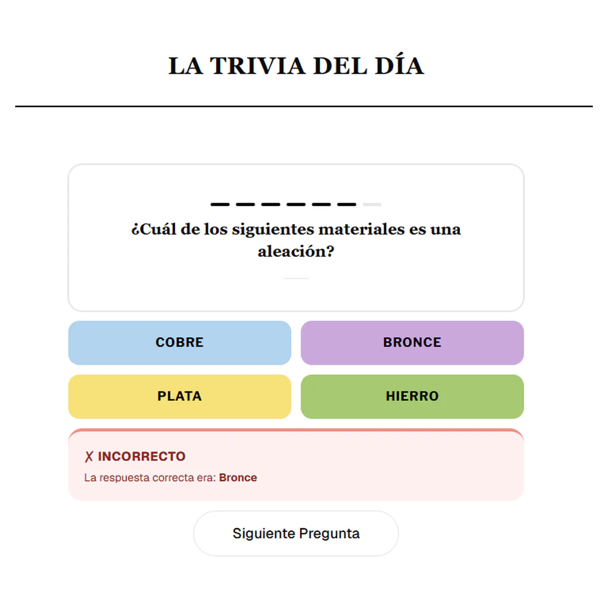 ¡La trivia del día! gallery image