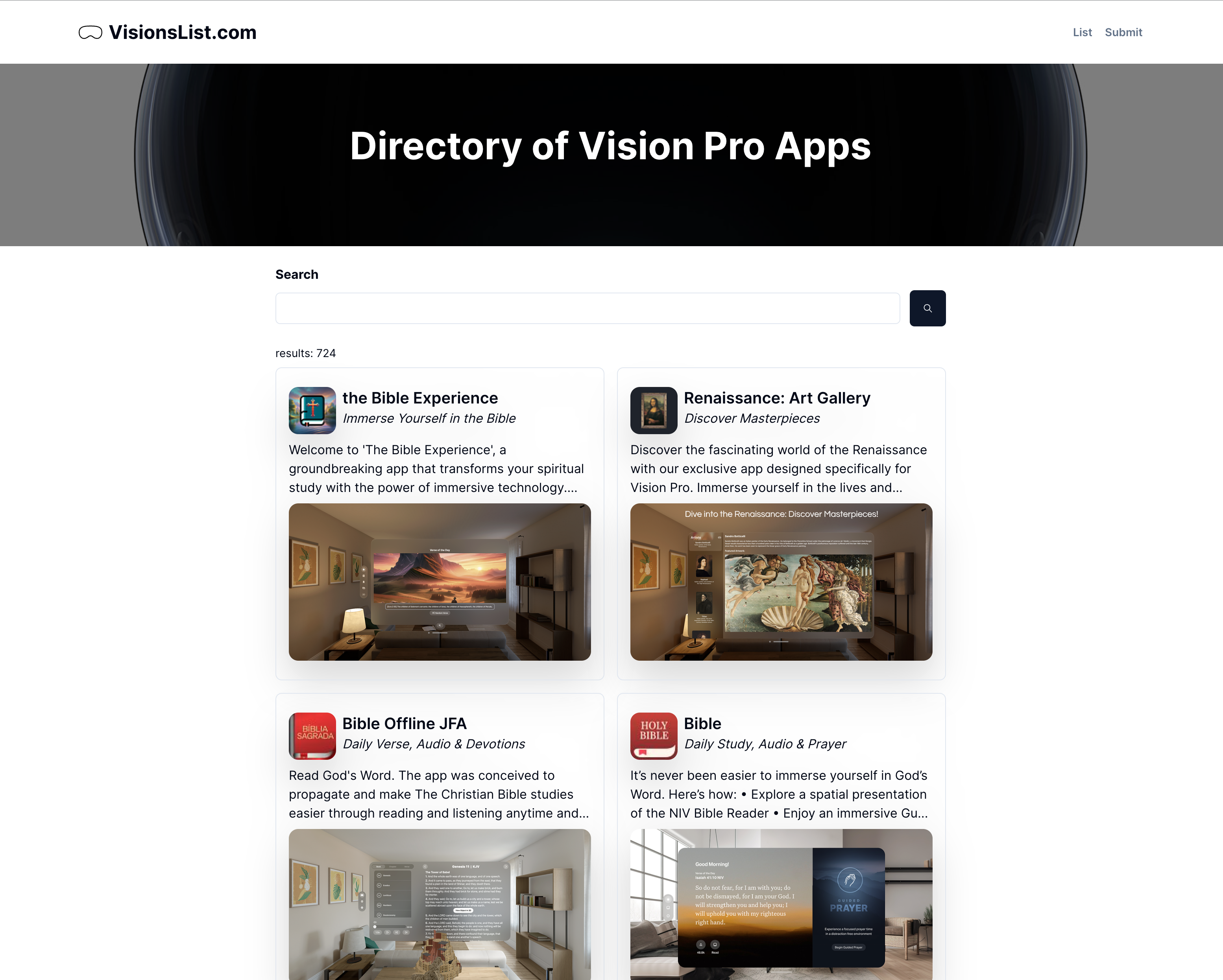 Média Liste de visions - Répertoire des applications Vision Pro consultable 5