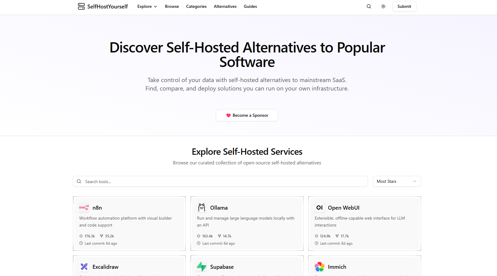 SelfHostYourself - Main product screenshot demonstrating key features and user interface