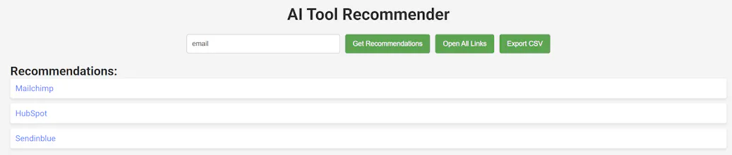 AI-Powered Tool Recommender gallery image